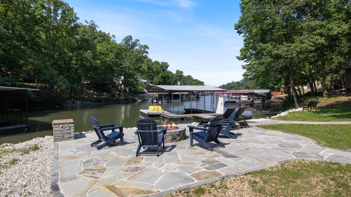 Camdenton House | Rock Hollow Retreat! Dock, lakeside firepit & more!