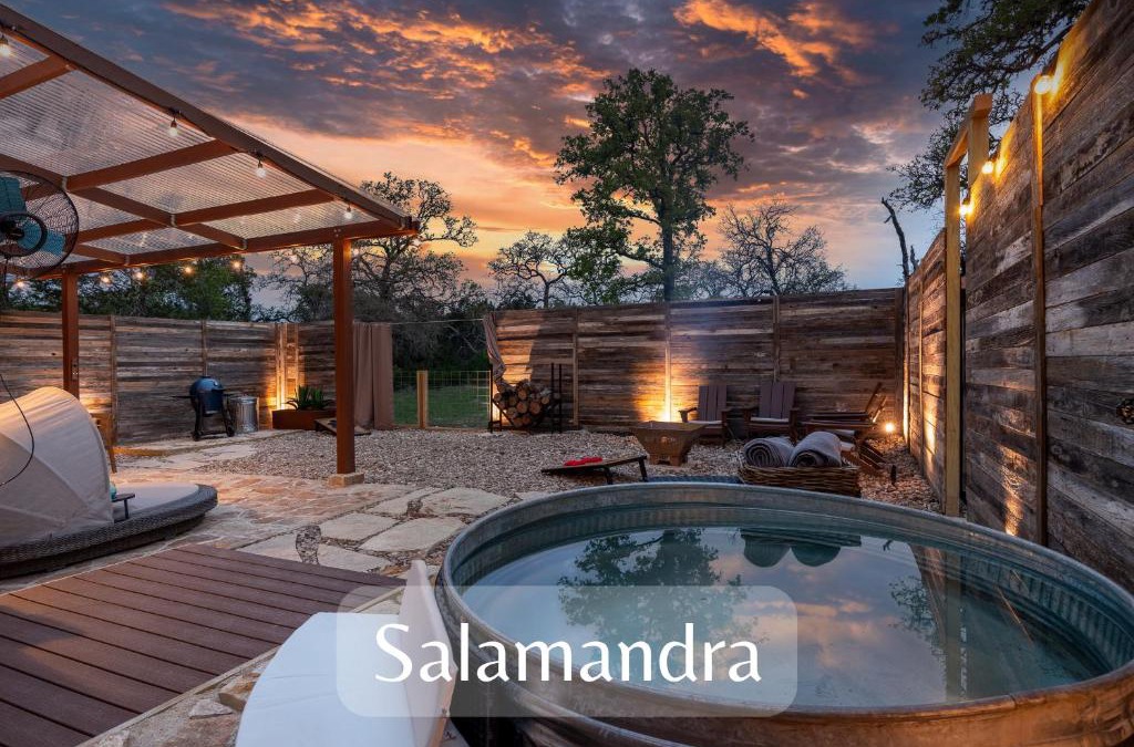Wimberley Villa | Romantic Tiny Luxury Retreat w heated pool, sauna n outdoor shower in Wimberley 10 acres