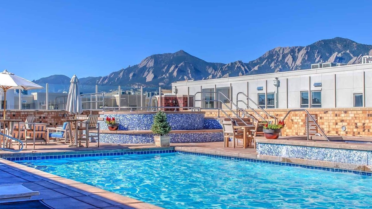 Central Boulder Condo | Rooftop Pool, Mountain Views! Exec Rental @ The Peloton West