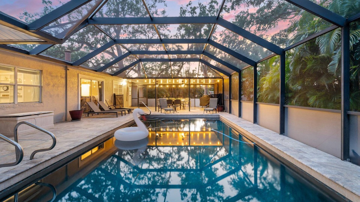 South Sarasota House | Roselawn St | Private Pool, Covered Patio + Fire Pit!