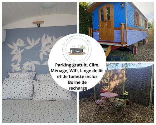 Montmerle-sur-Saone Bed & Breakfast | Roulotte Authentique 'Le Temps d une Pause" en face du Beaujolais - Climatisation et Borne recharge véhicule électrique