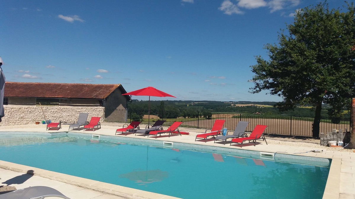 Courgeac Other | Rural retreat surrounded by vines , sleeping 19, with large exclusive pool