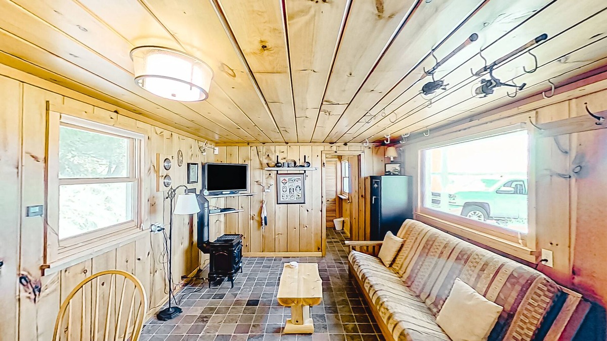 Lake Township House | Rustic getaway on Crystal Lake w/firepit, guest house & private dock