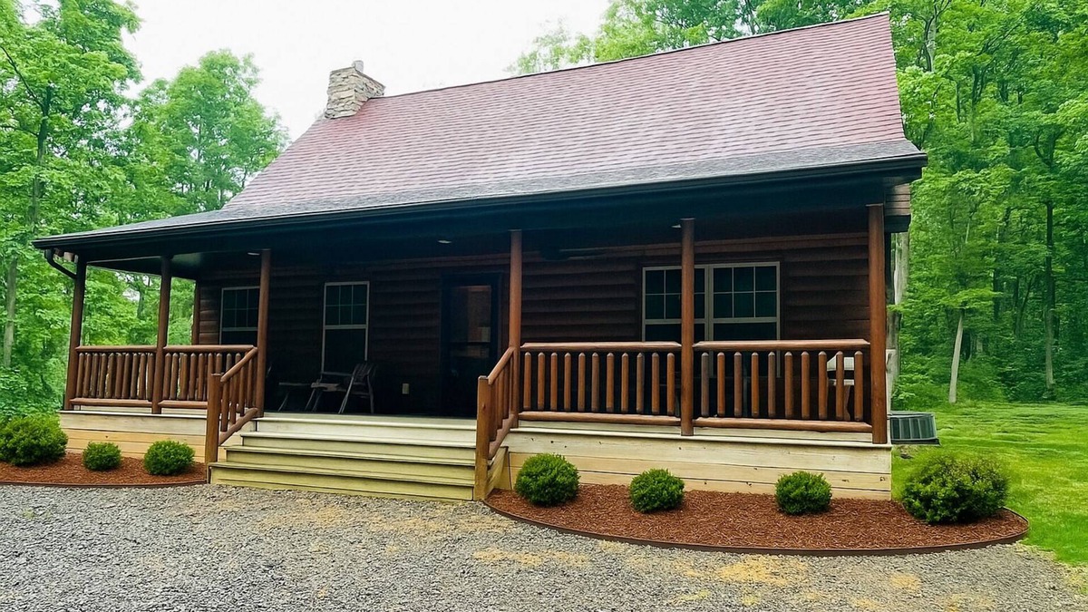 Mattawana House | Rustic Log Home, 2 Bedroom with loft, Quiet and Secluded.
