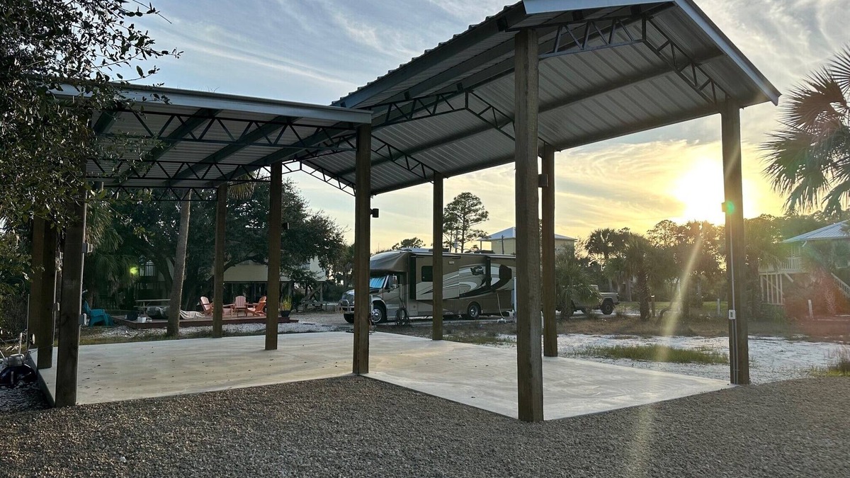 Indian Pass Apartment | RV LOT Pole barn is fully covered and concreted Indian Pass