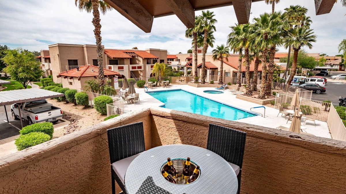 Glendale Condo | Safe 2BR Condo Steps Away From Banner Hospital and Heated Pool