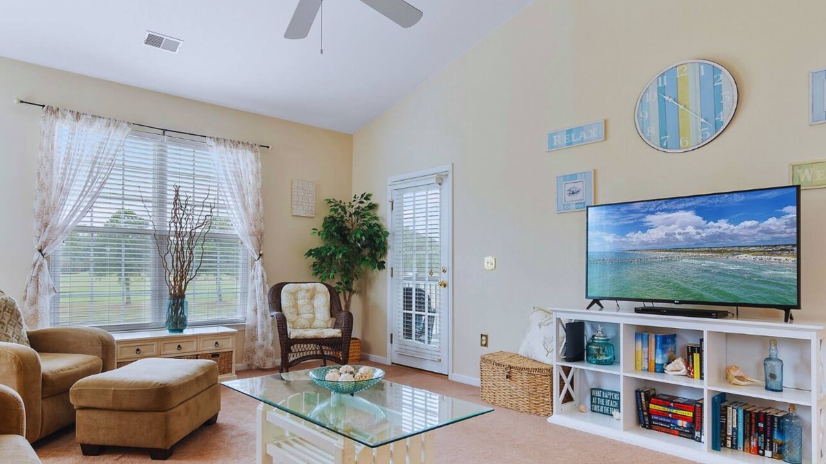 Sunset Beach Condo | Sandpiper Bay 3 bedroom/2 bath condo with stunning water/course views!