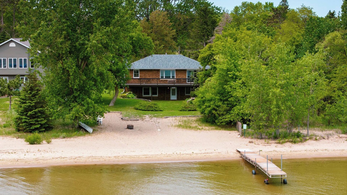 Shell Lake Cabin | Sandy Shore Lodge- beautiful, private sand beach awaits!