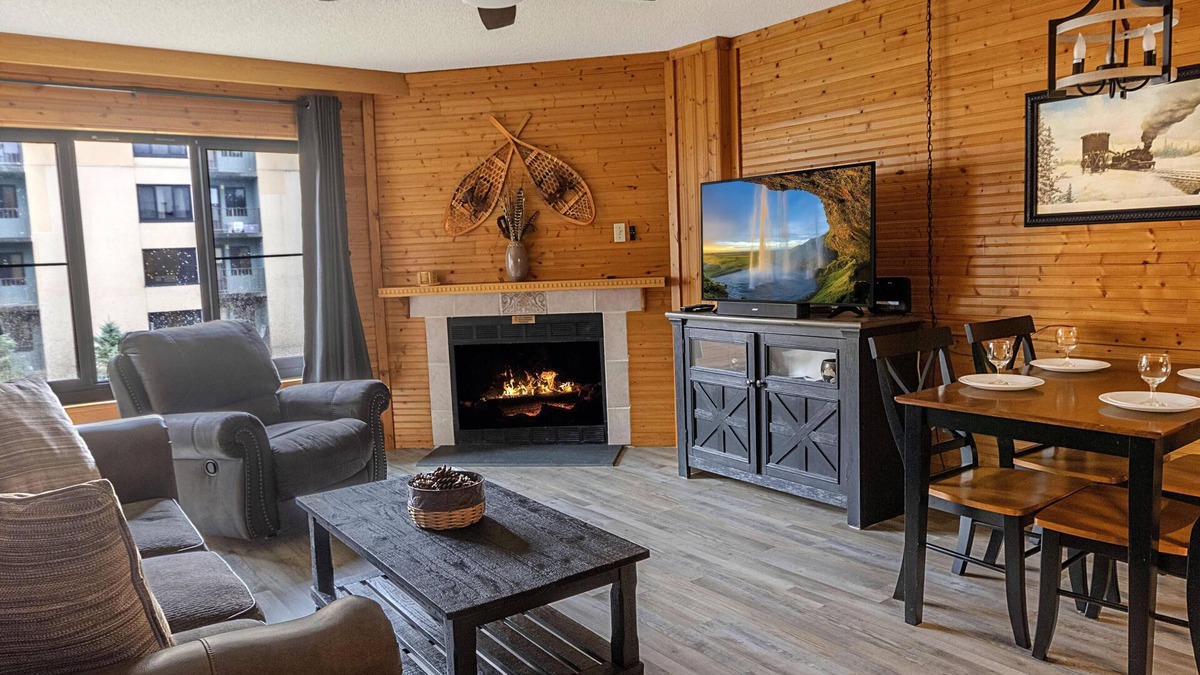 Snowshoe Condo | SC 2407 Stylish Modern One-Bedroom with Fireplace Escape!