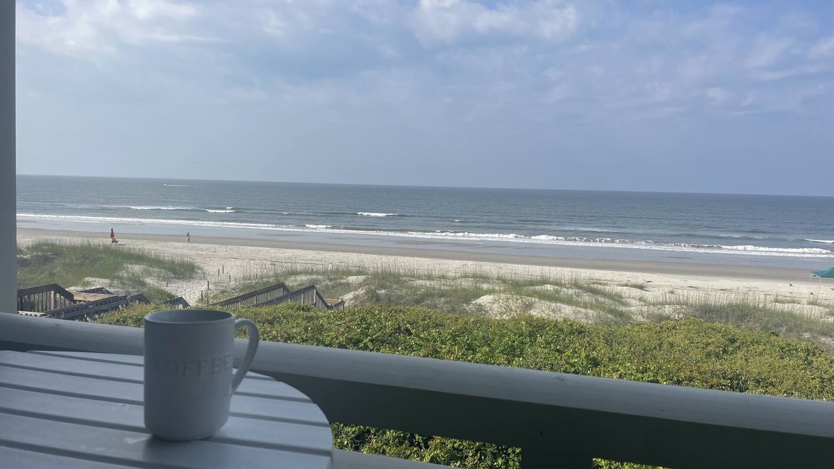 Caswell Beach Condo | Sea Turtle Sanctuary-Ocean Front Condo on Perfect Private Beach!