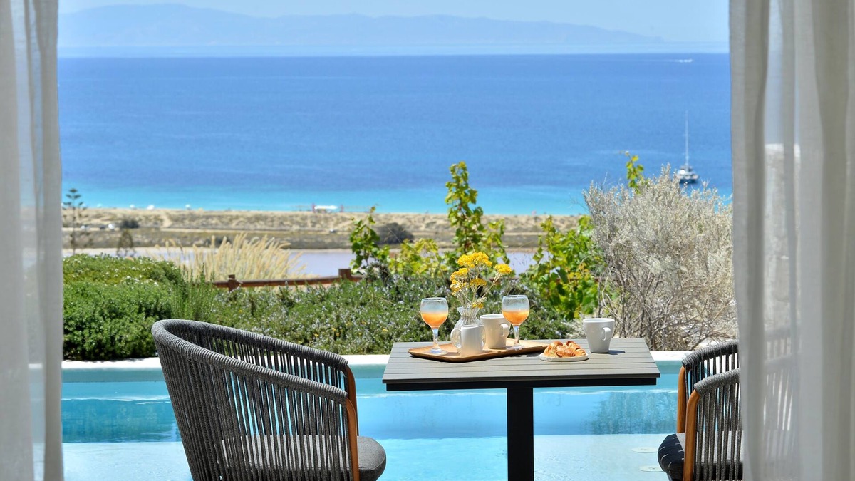 Stelida House | Sea View Suite with Jet Tub Pool | Mythology Naxos