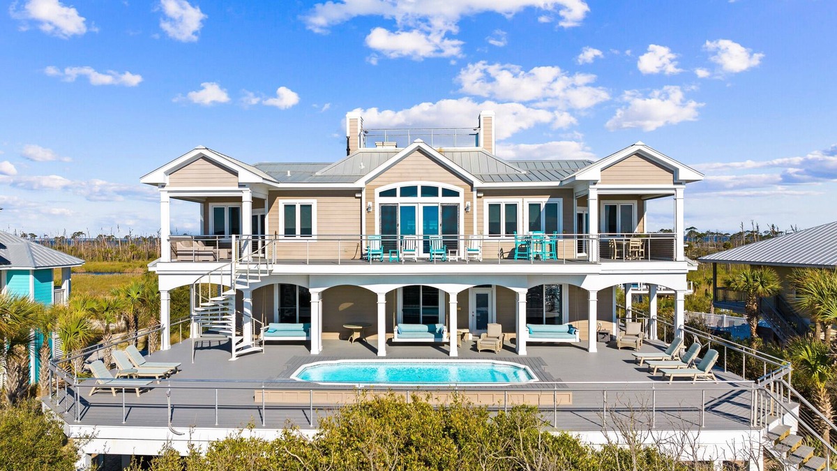 Port St. Joe House | Seaclusion: Beachfront Home- Private Pool, Porch Swings, In Secluded Dunes!