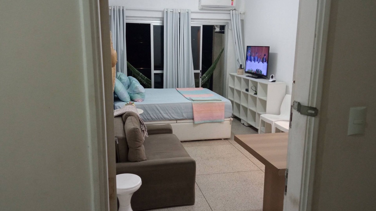 Sao Vicente Apartment | Seafront apartment, cold air conditioning and Wi-Fi