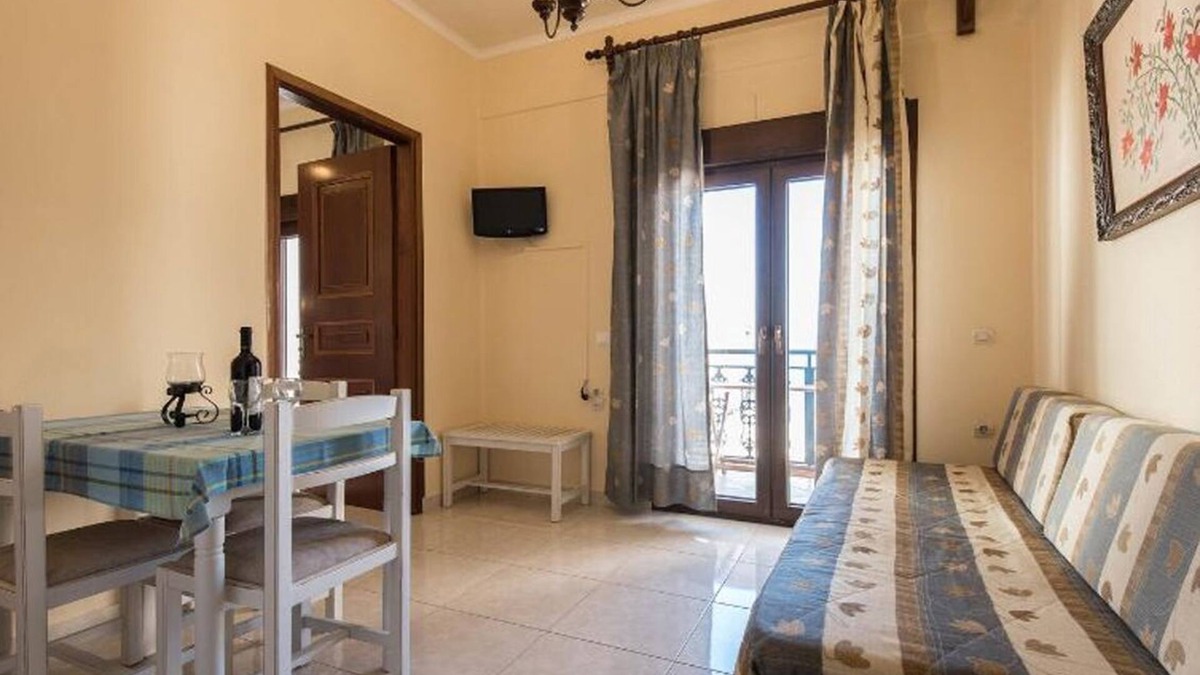 Nea Chora Apartment | Seaview apartment steps from sandy beach and Chania town center