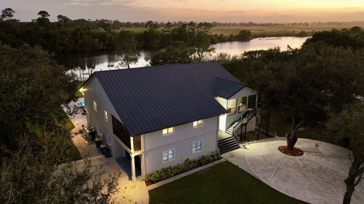 Palm City House | Secluded 3 Acres 5500 sf Waterfront|Pool|Dock|Game