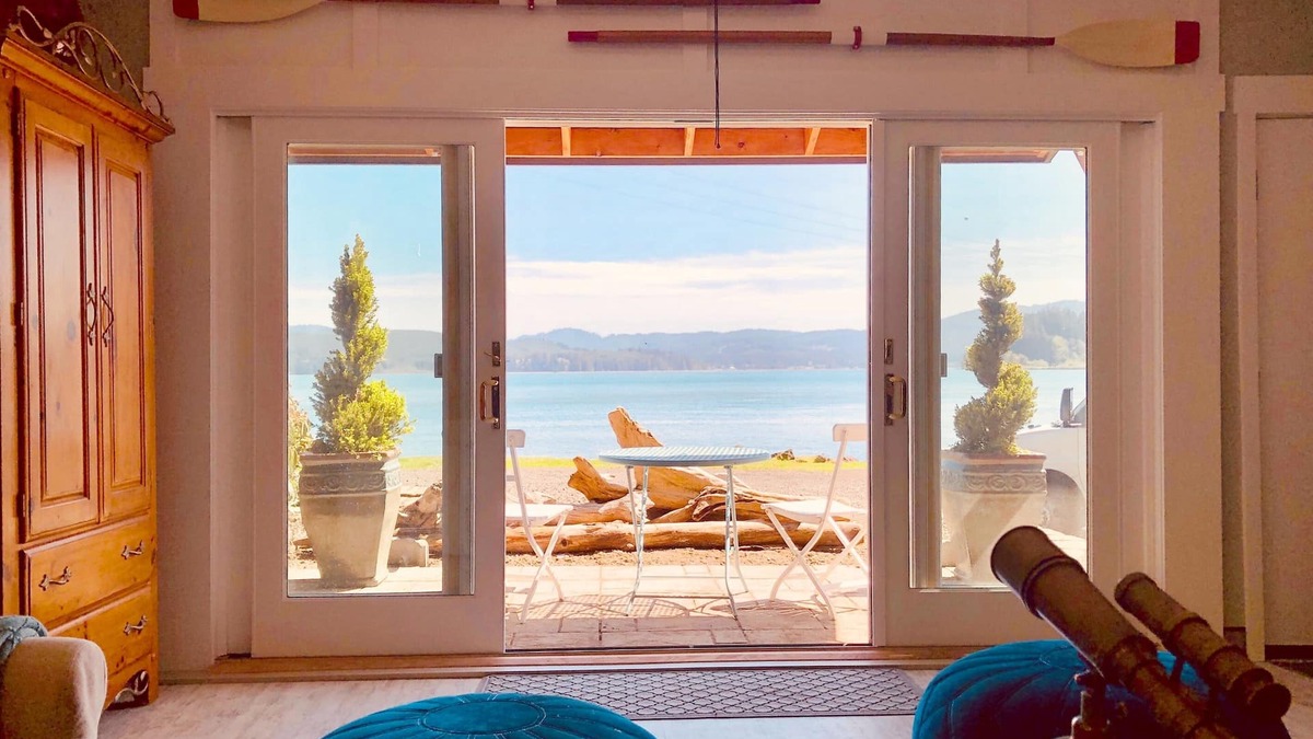 Waldport Cabin | Secluded Bayfront, Spa, Grill, She Shed