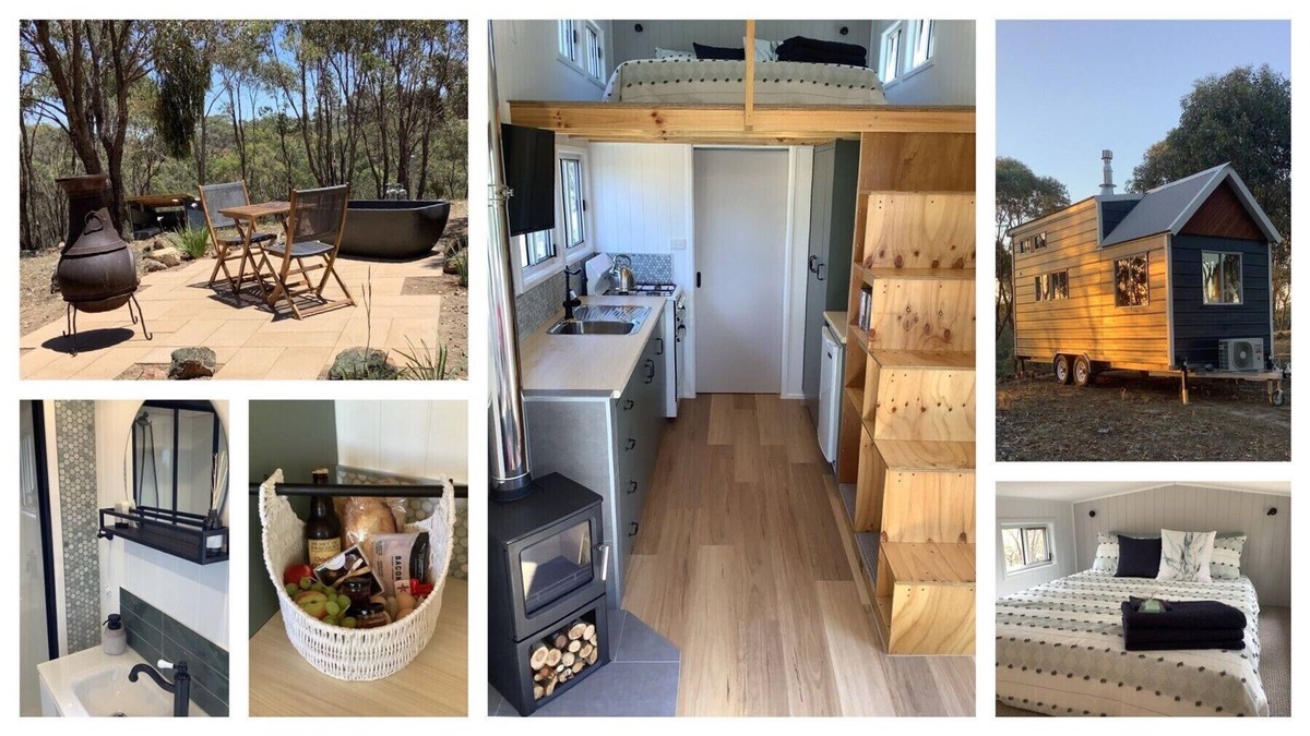 Eppalock Bed & Breakfast | Secluded Bushland Tiny Home with outdoor Hot Tub and Hamper