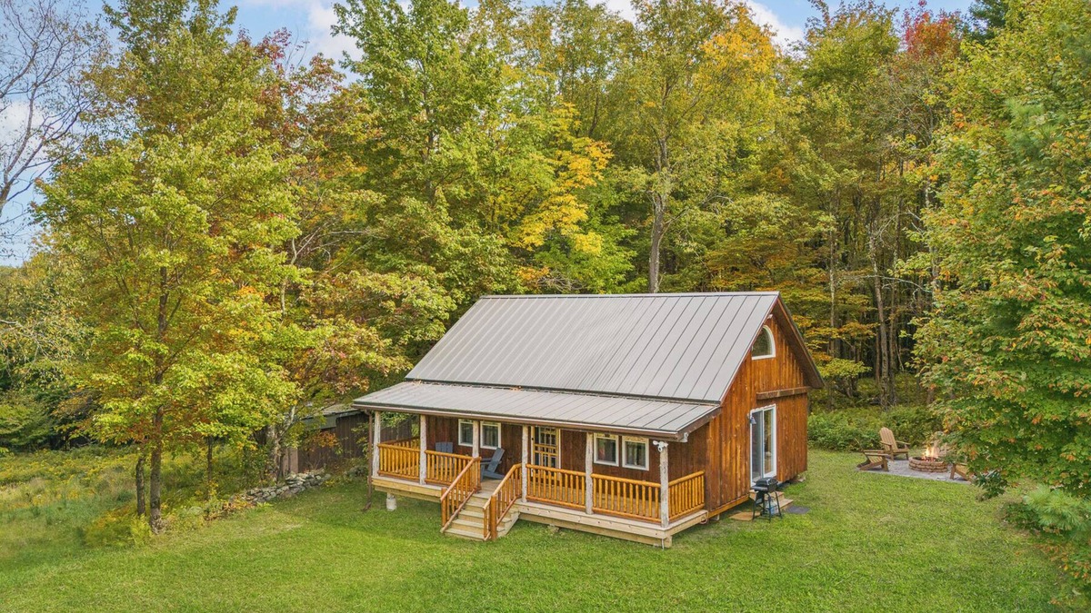 Davenport Cabin | Secluded Cabin Fire pit : Hiking : Near Oneonta