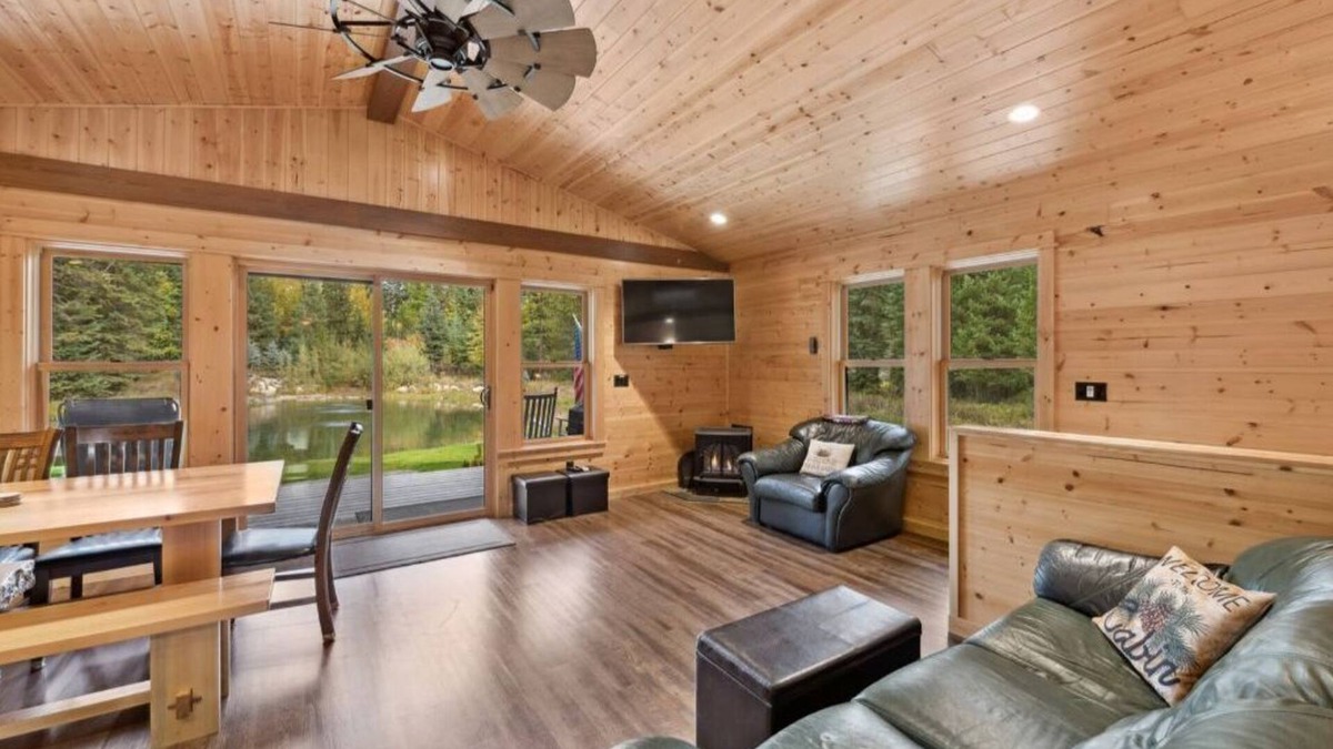 Whitefish Cabin | Secluded cabin with your own pond. Waterfront steps away. 30min to ski big mtn