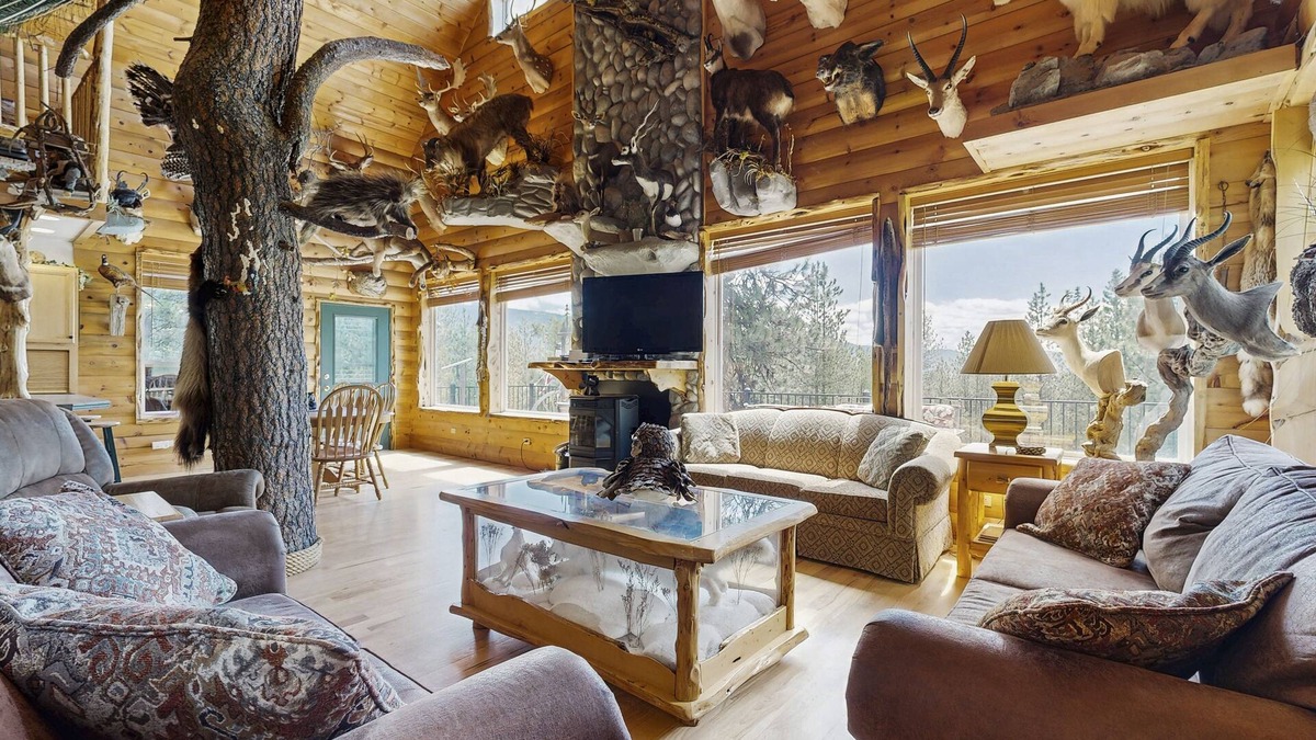 New Meadows House | Secluded hunting lodge with amazing mounted collection, deck & firepit - dogs OK