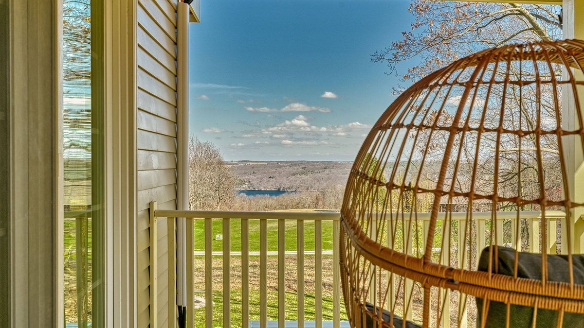 Grange Landing House | Secluded lakeview retreat w/wraparound deck & cozy contemporary charm!