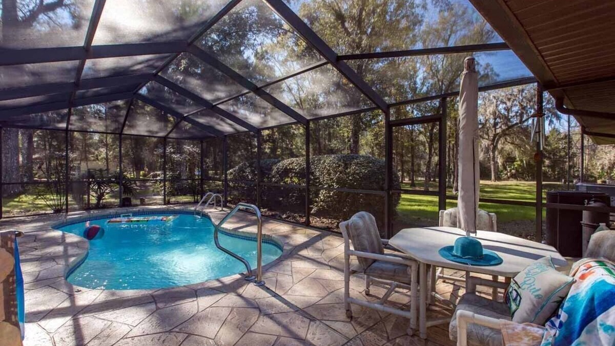 Crystal River House | Secluded riverfront luxury home w/heated pool and private dock- Sleeps 15