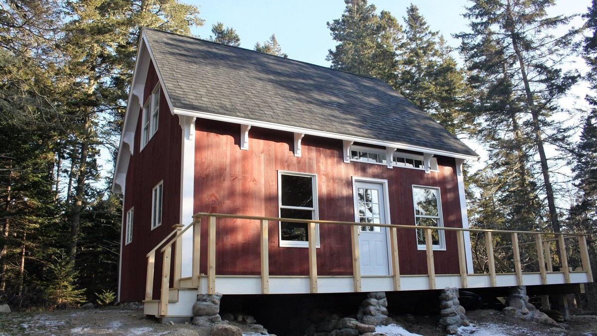 Stonington Cabin | Secluded Rustic Cabin in the Woods with Distant Water View