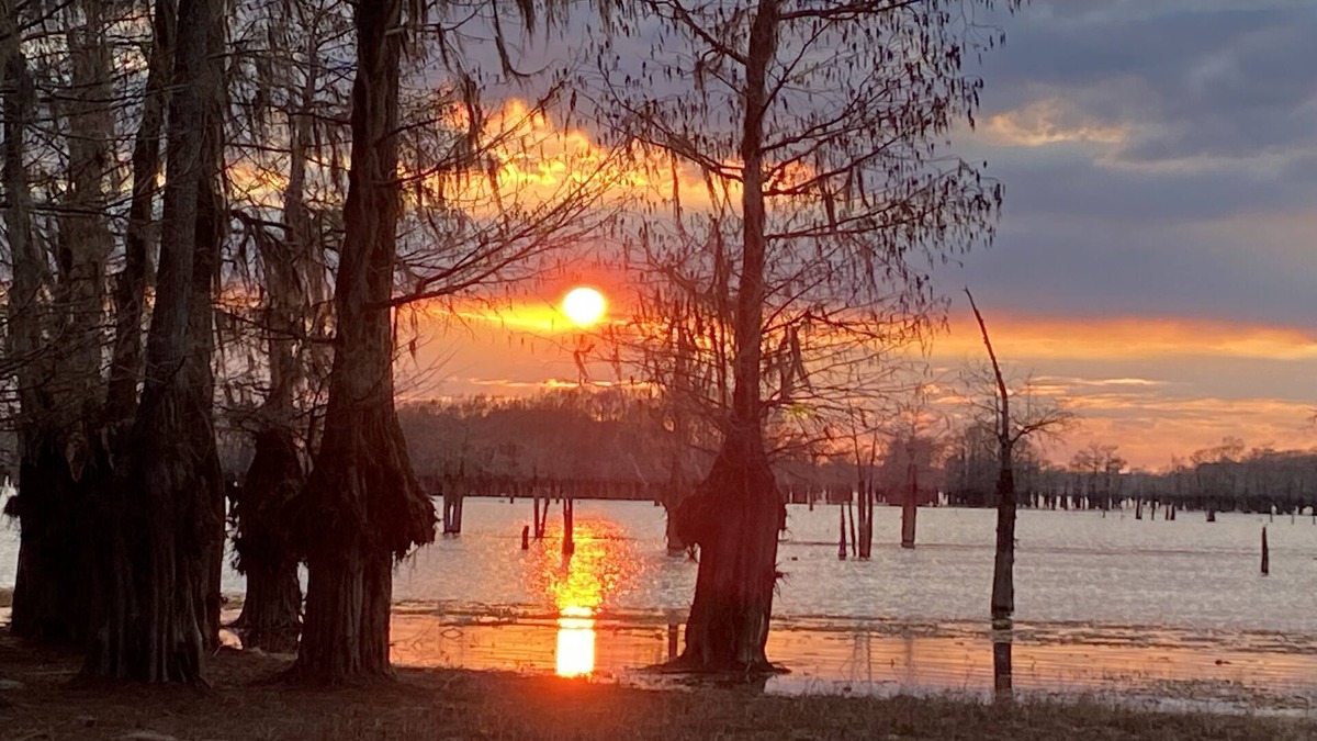 Taylor House | Secluded Shades of Blue Lake Bistineau Sunsets Sleeps 19