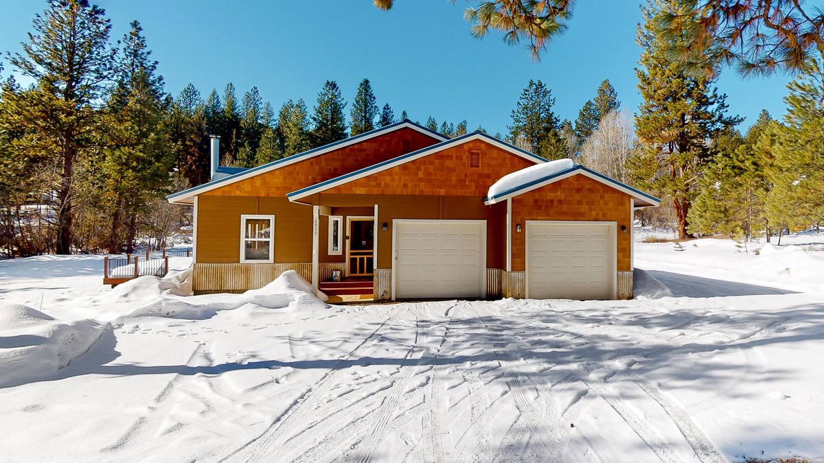 New Meadows House | Secluded, updated home with mountain view, woodstove, foosball, & W/D