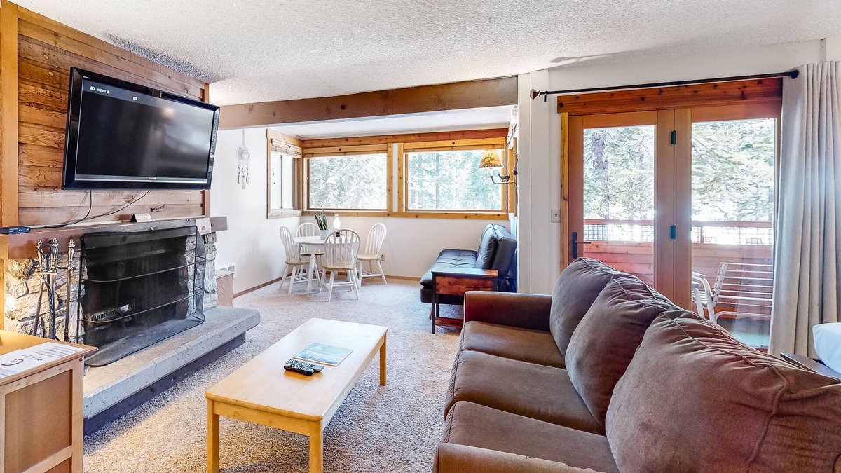 Tahoe Woods Condo | Second-Level Condo w/Free WiFi, Wood Fireplace, Shared Outdoor Pool, & Views