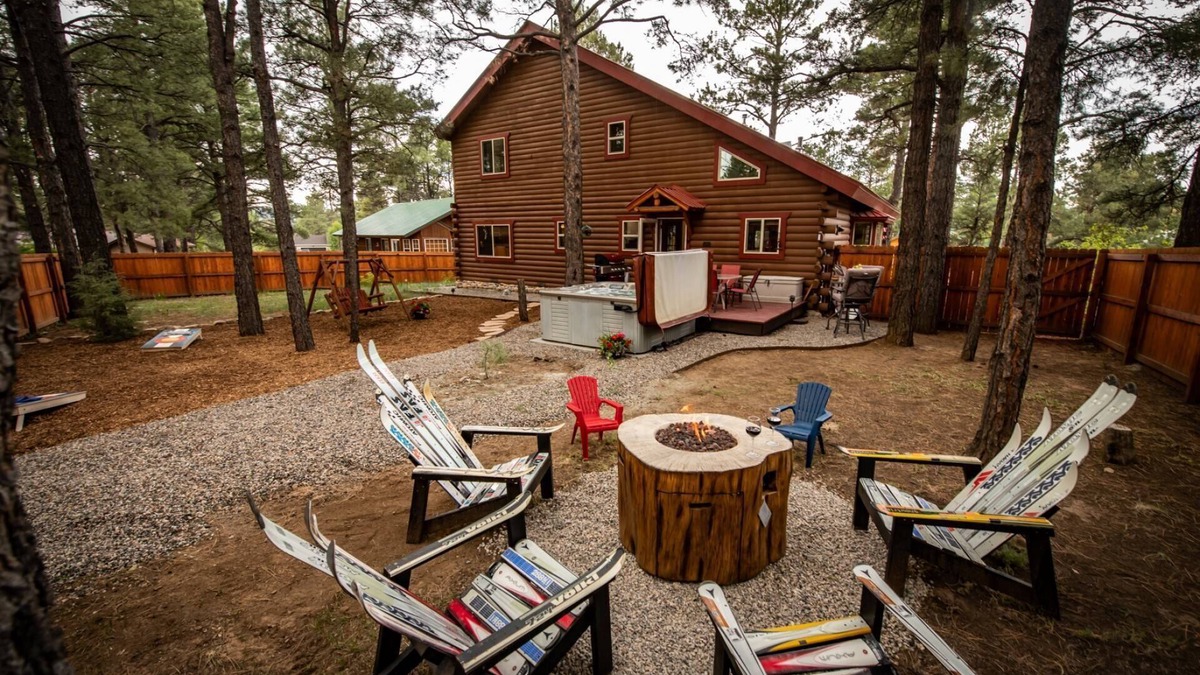 Pagosa Springs House | See Fall's Changing Colors! River Rock Cabin: Hot Tub, Arcade Room, Fire Pit, 3 Min to Uptown Pagosa