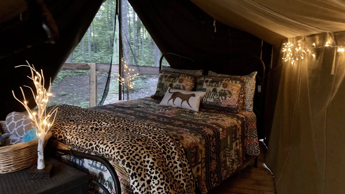 Rushville RV Rental | Selah Serenity Tent-n-Breakfast Glamping for 2 in Finger Lakes Woodland Site