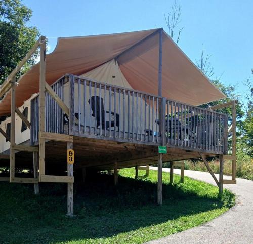 Logan Other | Sensational Tented Cabin Nestled Amidst Trees and Fire Pit Provided in Logan, Ohio