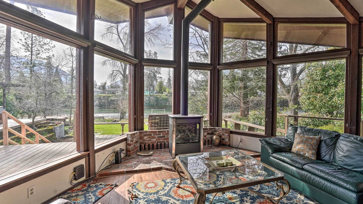 Grants Pass House | Serene Riverfront Escape w/Hot Tub & Views!