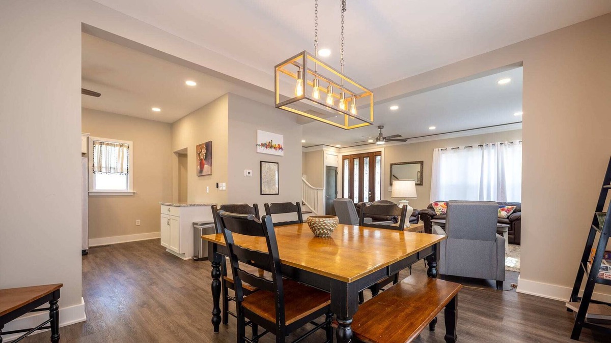 Fountain Square House | Serenity in the Square: Peaceful Deck & Fire Pit