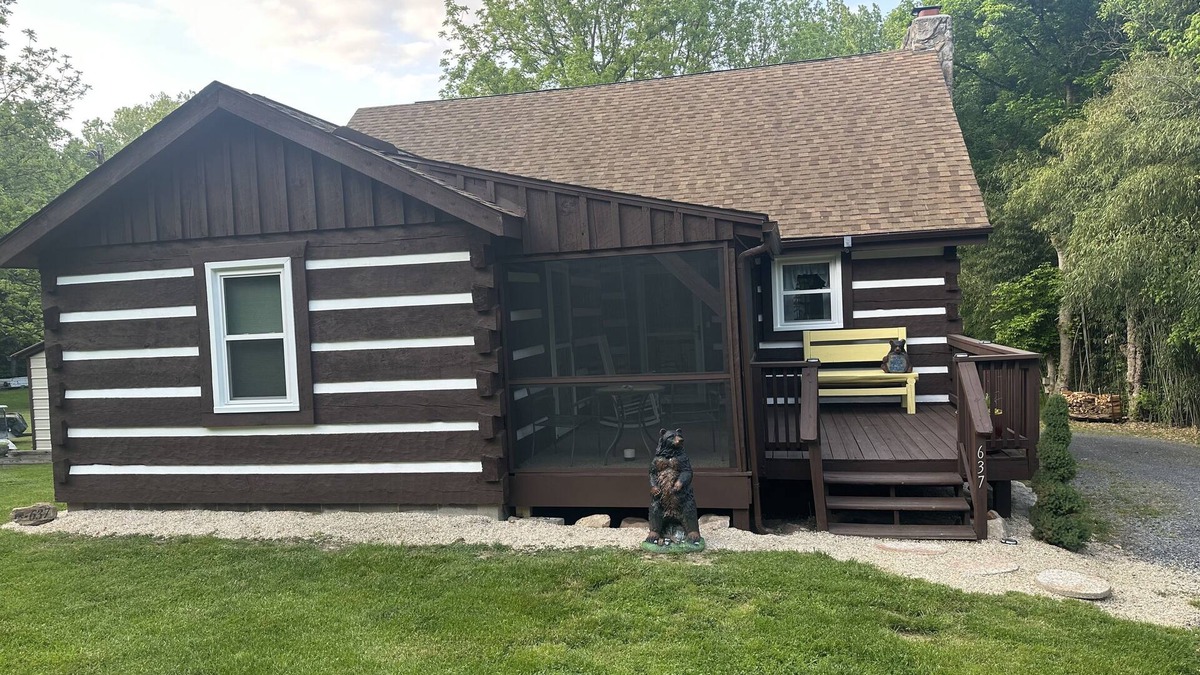 Fishers Hill Cabin | Shenandoah river front cabin, hot tub, fireplace, cabin, screened in porches.