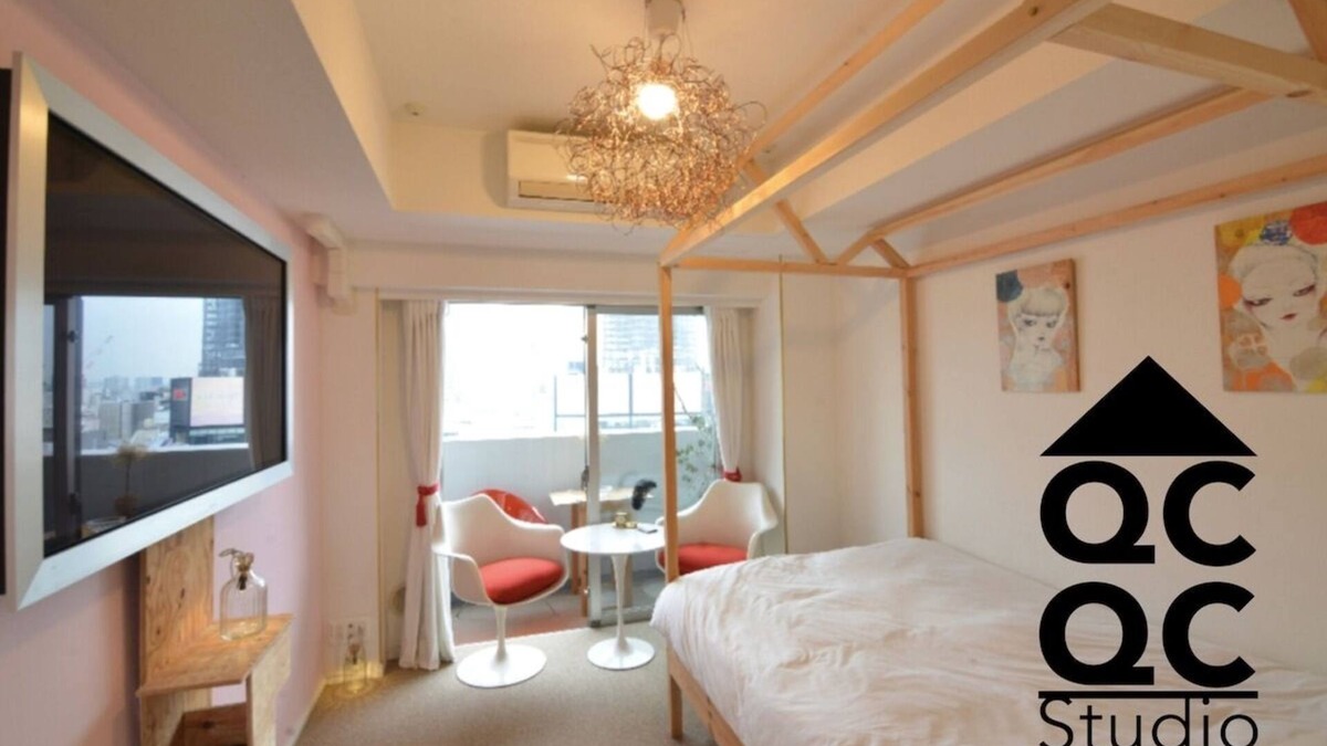 Dogenzaka Apartment | Shibuya station 5min. QCQC studio- Pink 1