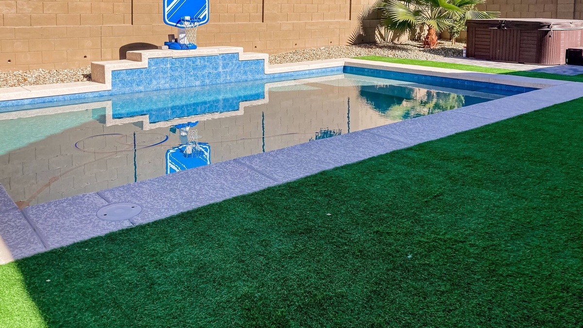 Canyon Trails West House | Single-story home with enclosed yard, private pool, hot tub, patio, & grill