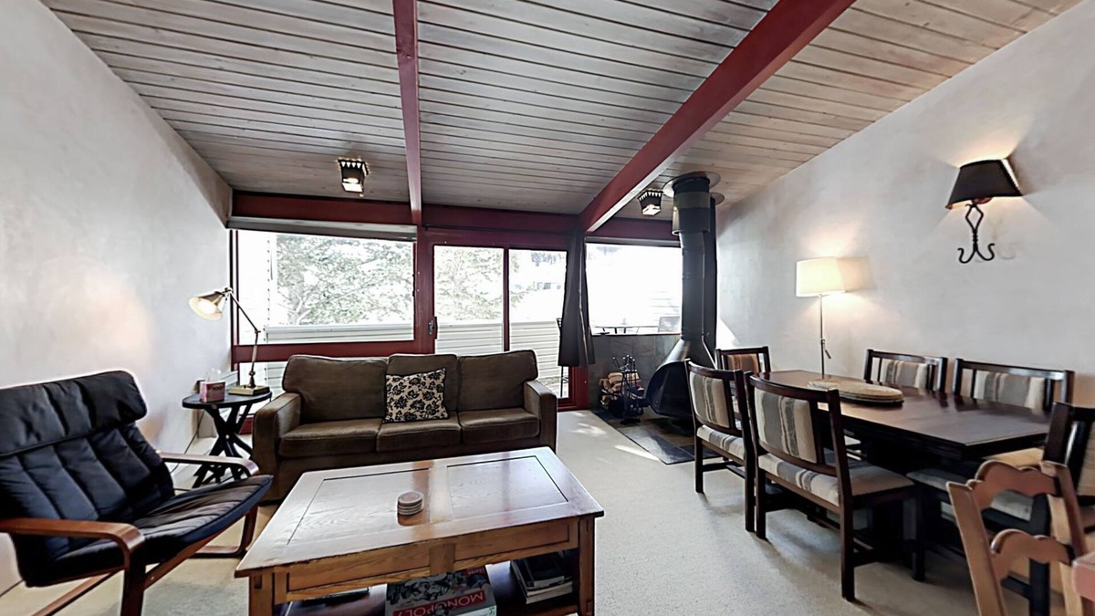 Taos Ski Valley Condo | Ski-in/out delight with woodstove & balcony- walk to shops, dining & skating