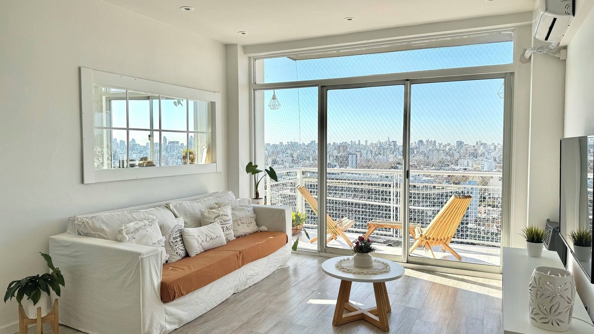 Chacarita Apartment | Skyline 20th floor! Pasos de Palermo 2 BR amenities. Movistar stadium.