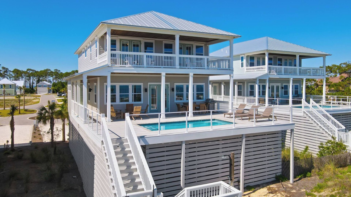 Cape San Blas House | Sleeps 18! Gulf front home w/elevated private pool and elevator on Cape San Blas