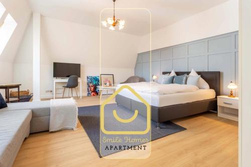 Crimmitschau Apartment | Smiles Homes Appartement 52m2 im Hotel Mauritius - Privatparkplatz kostenfrei, Frühstück buchbar, direkt im Zentrum