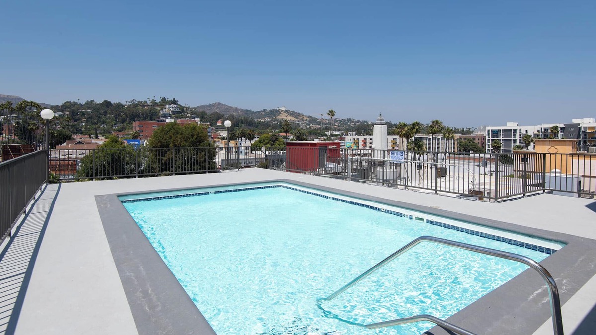 Little Armenia Apartment | Snazzy 1-Bed Apartment with Rooftop Pool & Hollywood Sign View