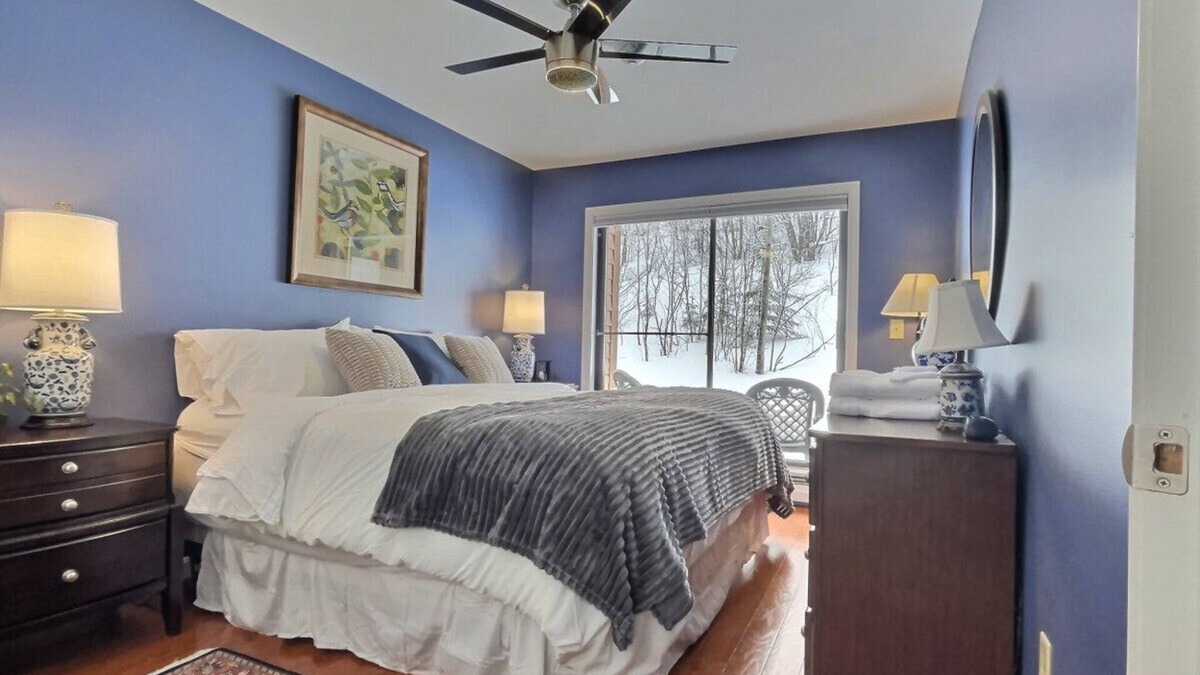 Killington Apartment | SnowDen - Pool, Gym, Hiking, Fireplace!