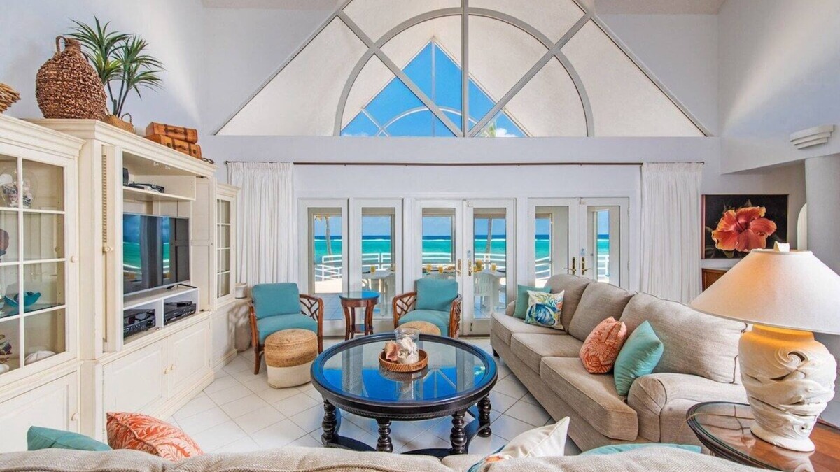 Rum Point House | So Serene Oceanfront Villa, Rum Point, Private Beach, Hot Tub, Kayak, Snorkeling