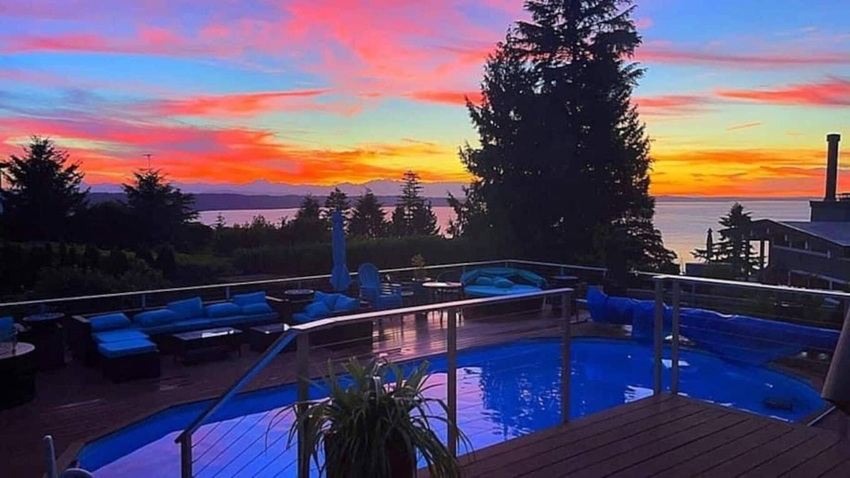 Three Tree Point House | Sound & Mountain View Oasis: Heated Pool & Hot Tub
