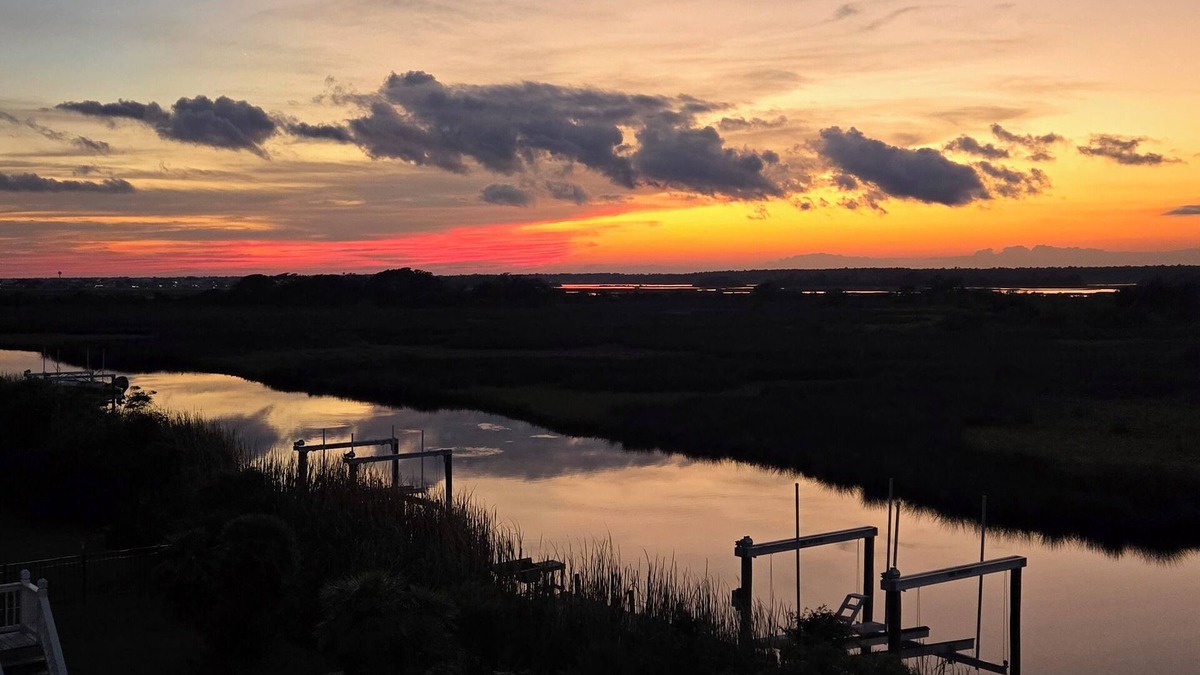 Ocean City Beach Cottage | Soundfront, private dock, neighborhood pool, beach access, and tennis, Sunsets