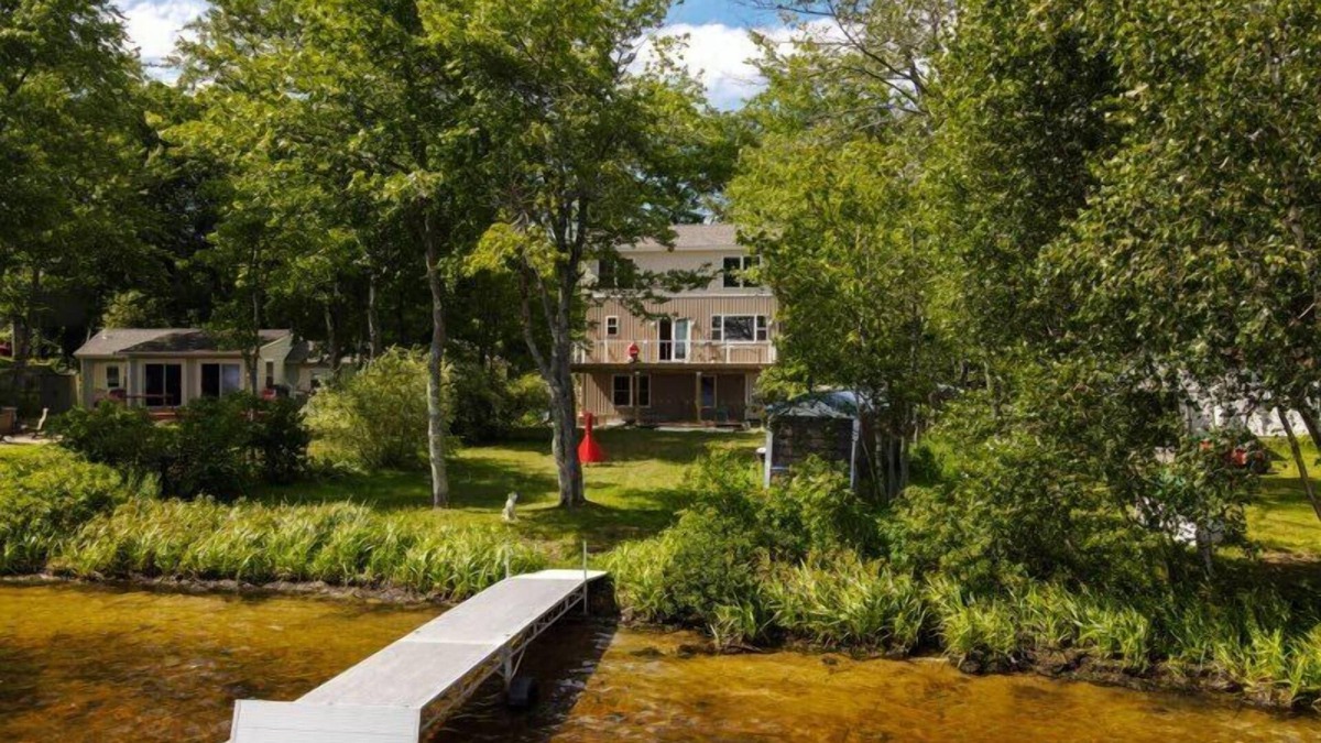 Gray House | Spacious 3 level home on Little Sebago Lake with sandy entry.