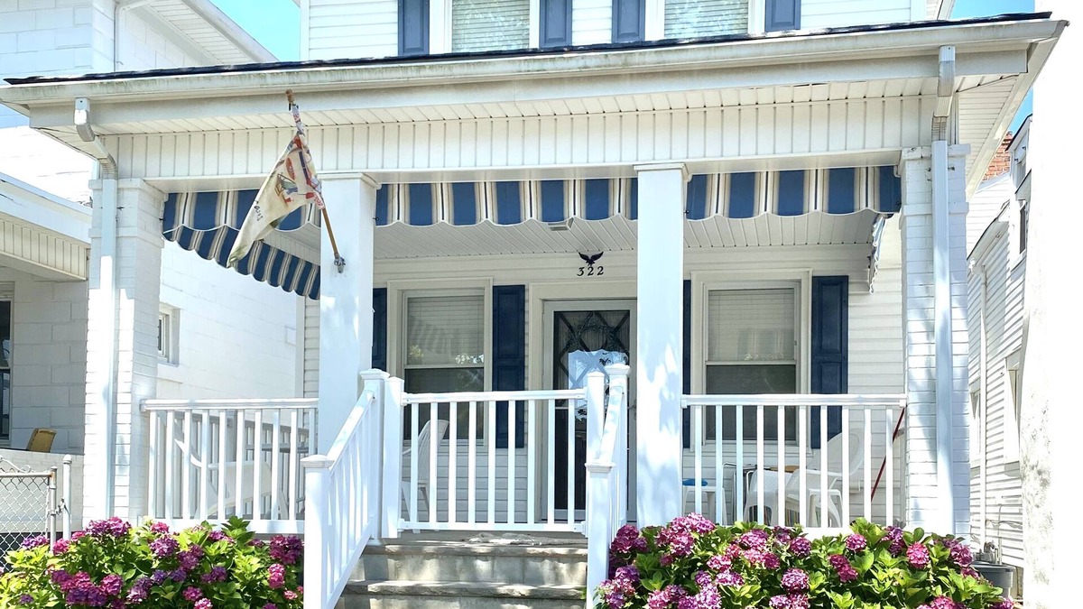 Bradley Beach House | spacious 4 bedroom beach house large shaded porch 3 blocks to beach restaurants