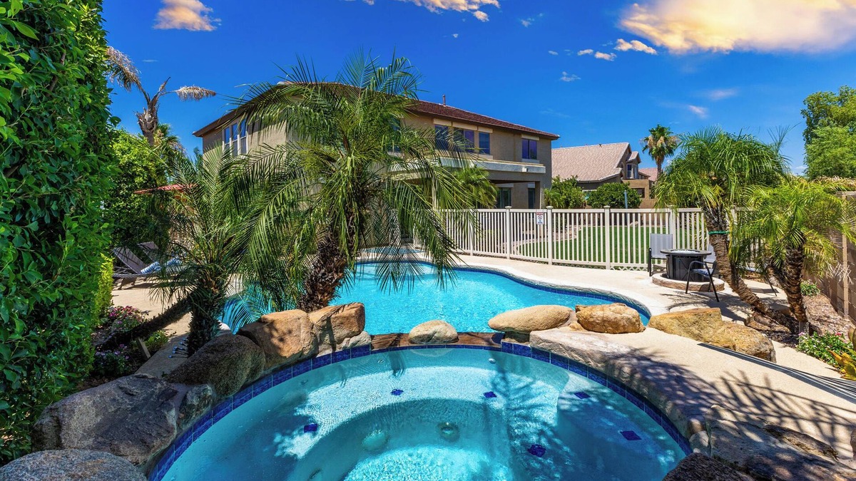 San Tan Ranch House | Spacious 6BR Luxury Oasis: Heated Pool, Hot Tub, Game Room & Prime Location!